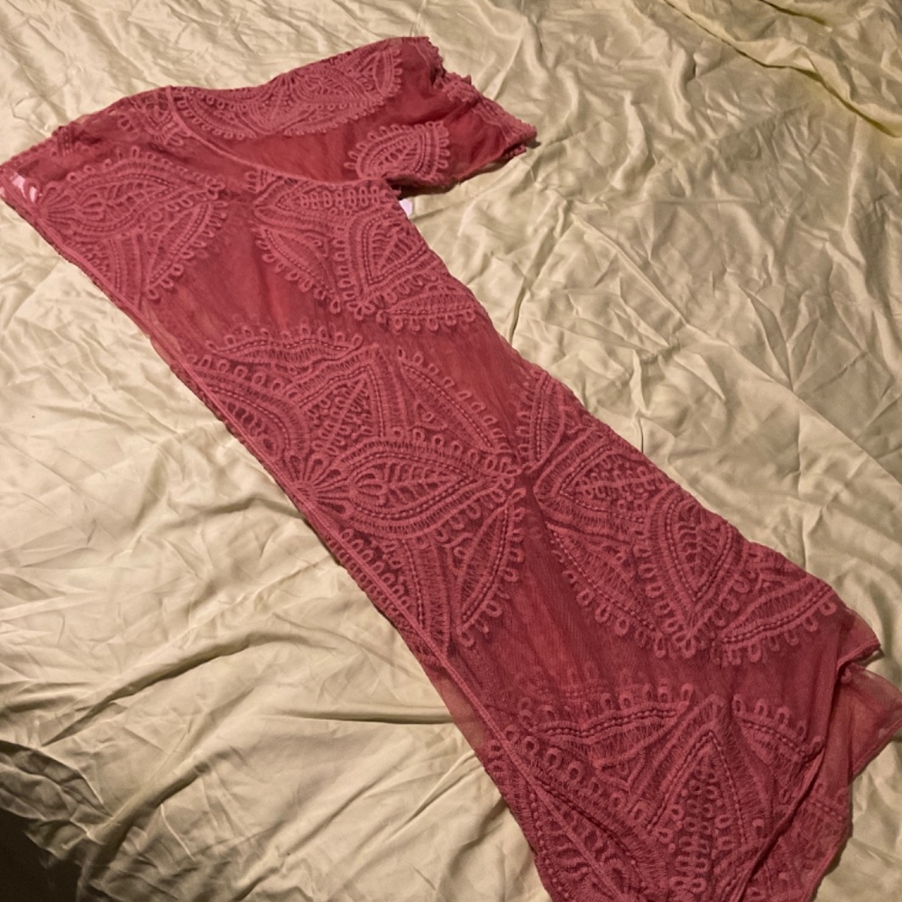 Rose colored lace cover up/kimono - Women’s size L/XL - Picture 4 of 4